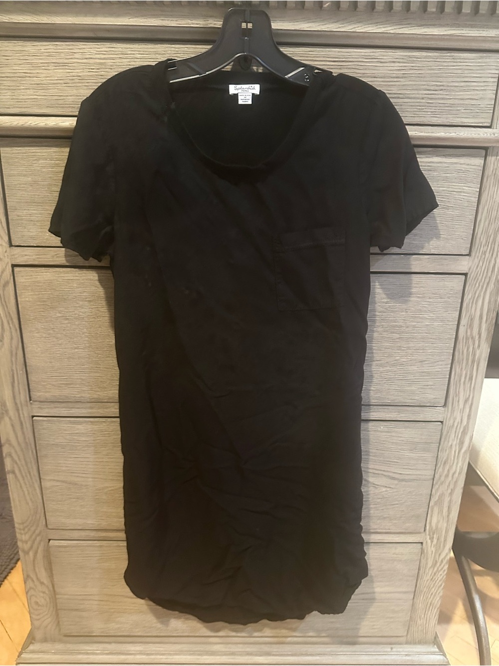 Splendid Black Short Sleeve Pocket T-Shirt Dress. Size S.